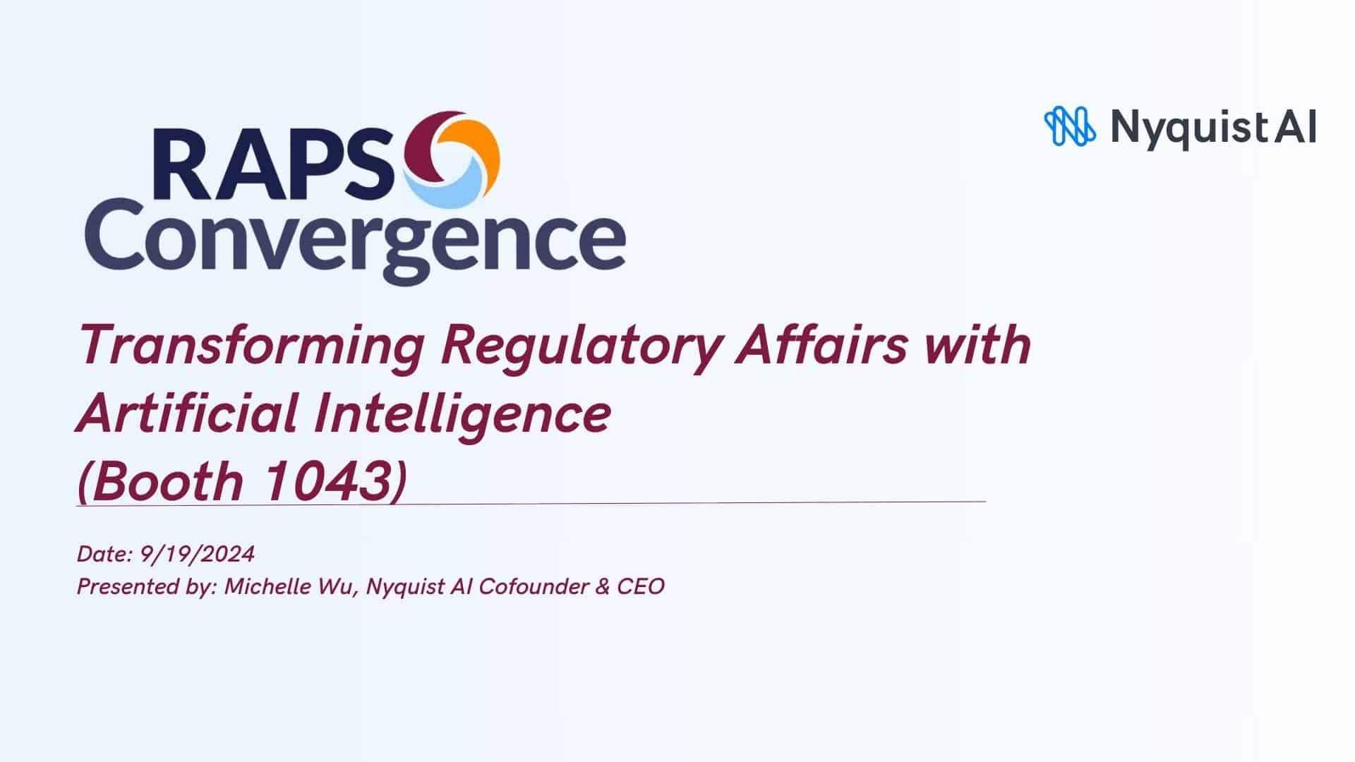 RAPS2024 Transforming Regulatory Affairs with Artificial Intelligence